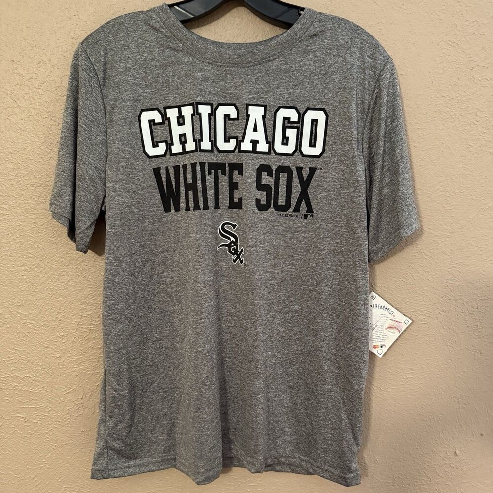 Chicago White Sox T Shirt Boys XL (16/18) MLB NWT Gray Genuine Merchandise